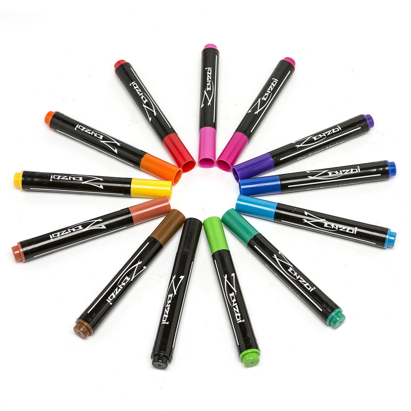 ZenZoi RNAB09SQWVLXZ dry erase markers for kids whiteboard erasable marker  pens set fine tip point - eco pen pack with 13 unique, bright colors 